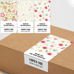 50 stickers/pack clear new small floral thank you stickers