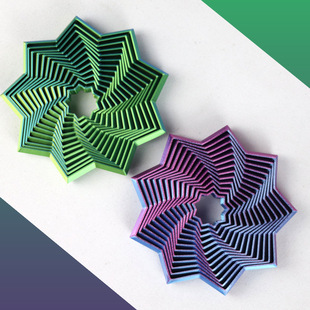 3D printing spiral ring octagonal star desktop ornament, th