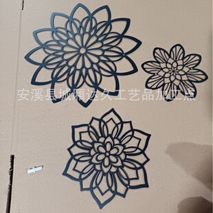 Metal flower wall decoration, black wall decoration, floral