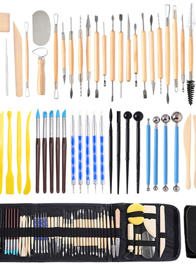 61 piece set of pottery tools DIY handmade soft pottery, cl