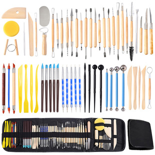 61 piece set of pottery tools DIY handmade soft pottery, cl