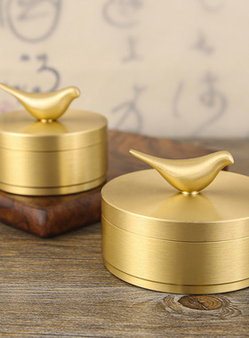 Pure brass ashtray with lid, household sealing, light luxur