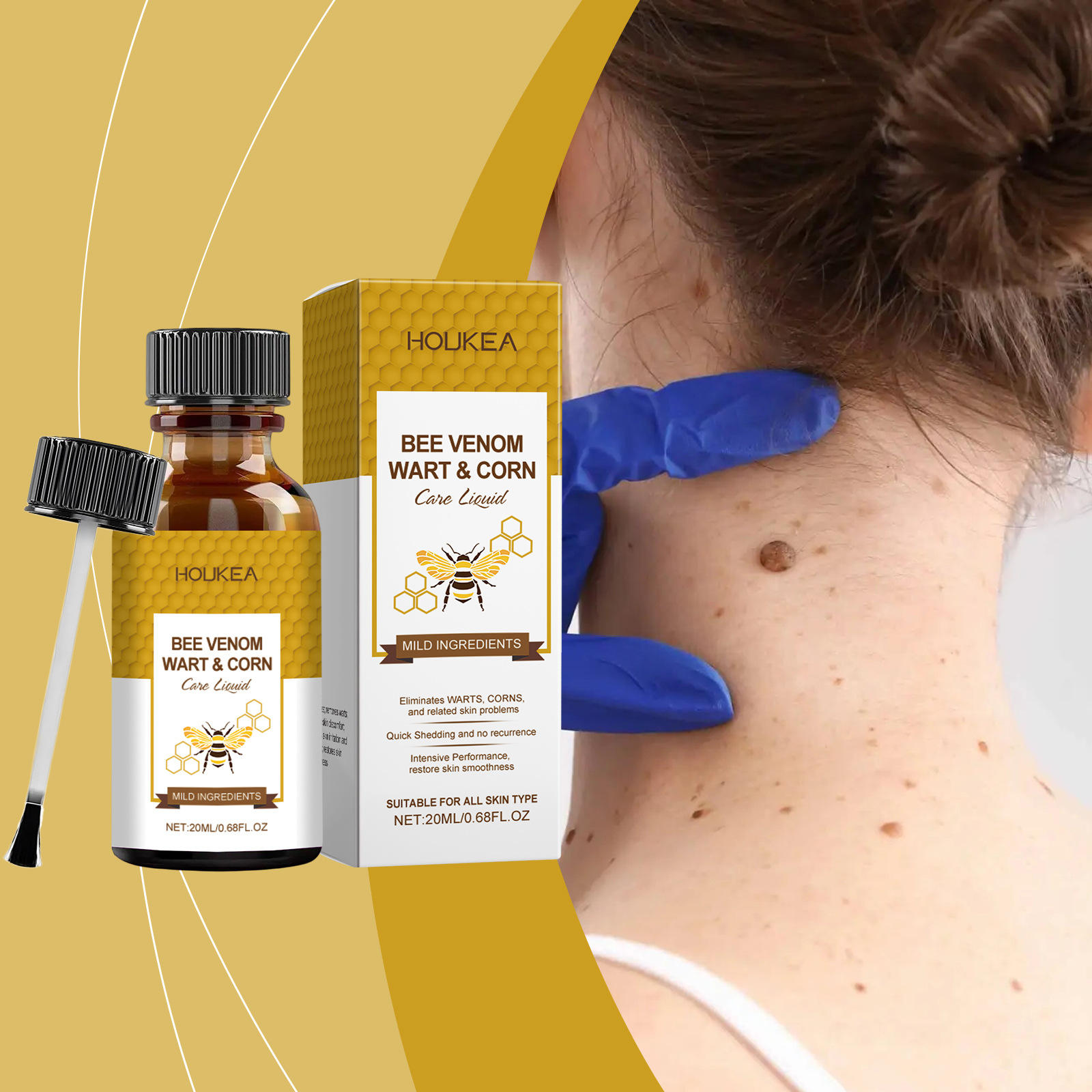 HOUKEA Bee Venom Skin essence Mildly Cleans the Body and Sm