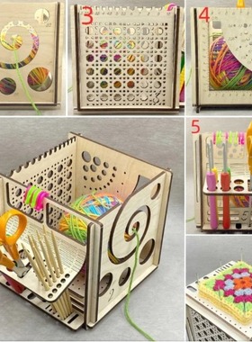 Wooden Yarn Bowl, independent station yarn rack tool box, w