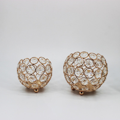 Crystal candle holder ornament spherical candle holder desk