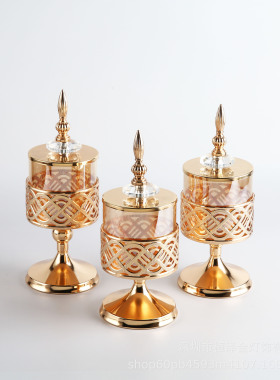 Decorative glass dining table, Western romantic candlelight