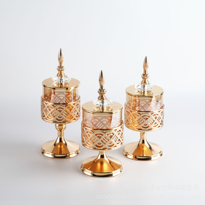 Decorative glass dining table, Western romantic candlelight