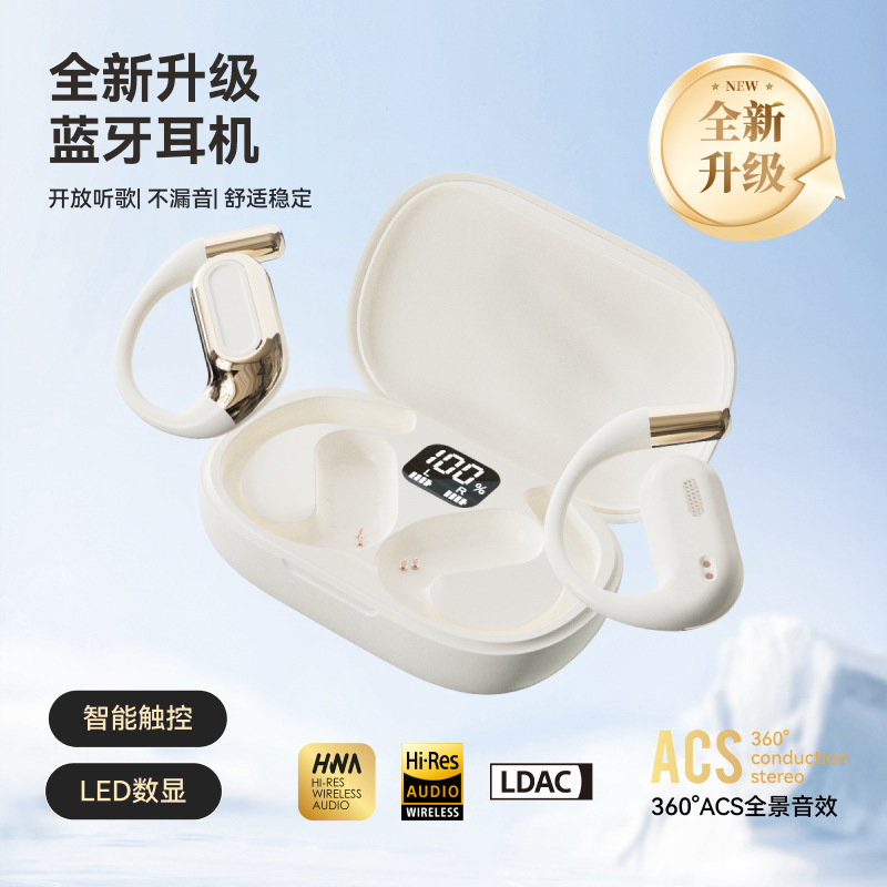 Non in ear wireless Bluetooth earphones, open ear hanging O