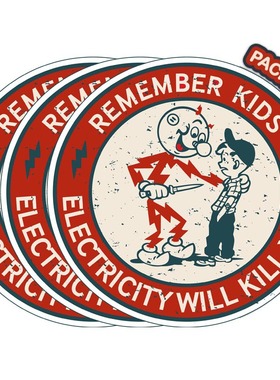 Electric shock hazard warning, remember children, electrici