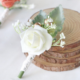2024 Forest style Wedding Groom and Bride Chest Flower Banq