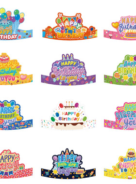 Happy Birthday Party Decoration Crown Paper Hat 2024 Happy
