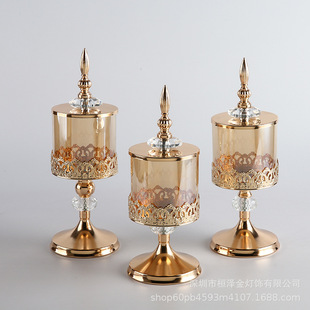 Decorative glass dining table, Western romantic candlelight