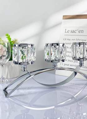 Nordic wrought iron glass candlestick dining table, home de