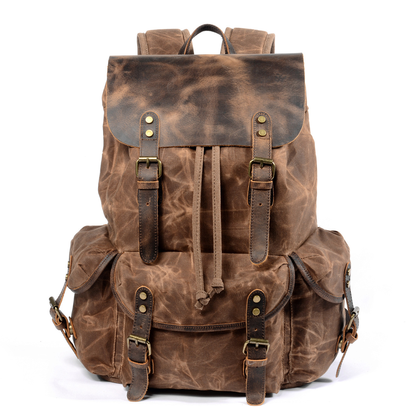 Leisure student backpack retro backpack drawstring men's oi