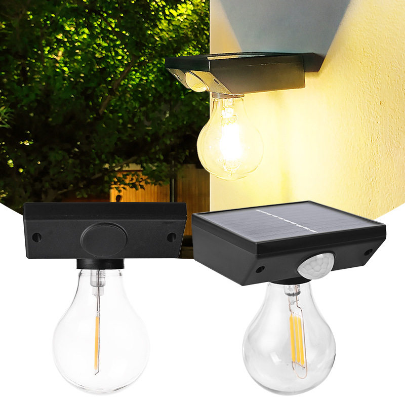 Solar powered human body sensing wall lamp, super bright wa