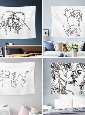 Nordic style background cloth hanging cloth room layout dor