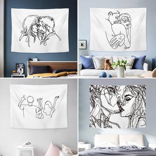 Nordic style background cloth hanging cloth room layout dor