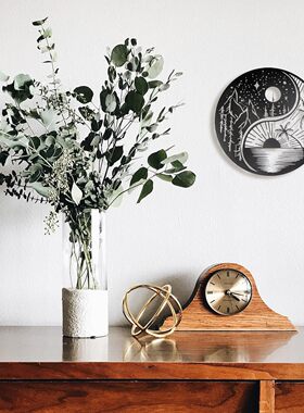 Moon, Sun, and Stars Wall Plaque Metal Tree Art Metal Yin Y