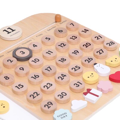 Cloud and Wooden Toy Pendant, Beech Wood Magnetic Time Cale