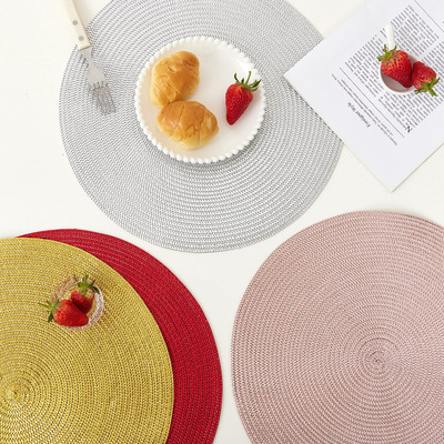 Japanese handmade circular woven dining mat, cup mat, heat