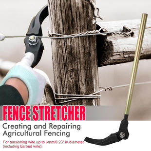 Fence tightener, fence line stretcher, barbed wire fence te