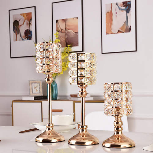 Goldencrystalcandleholders