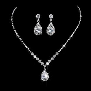 Bridal Wedding Accessories Necklace Earrings Sparkling Full