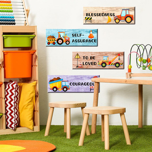 ATW3060-YL cartoon style bulldozer simulation wooden board