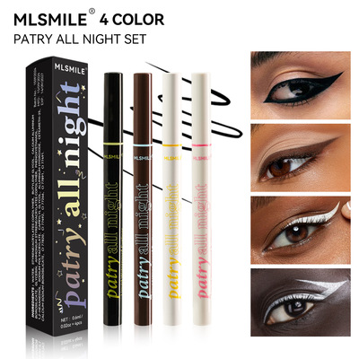 4-piece eyeliner pencil set waterproof, non smudging, makeu