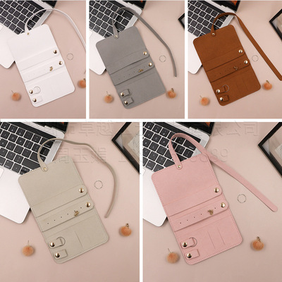 PU leather jewelry bag, portable and multifunctional roller