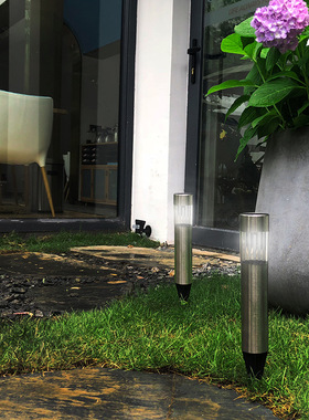 Stainless steel column head floor lamp, courtyard decoratio