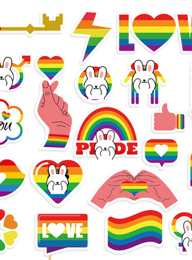 Rainbow themed party photo props 20pcs party handheld funny