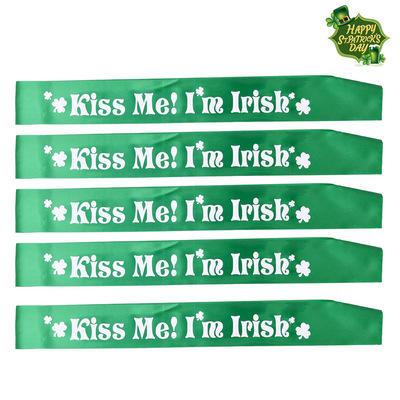 Irish Festival Green Strap IRISH Clover Etiquette Strap St.