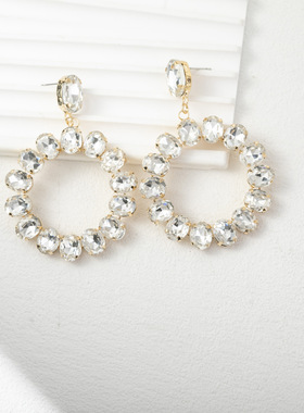 2024 New Exaggerated Pendant Round Sunflower Water Diamond