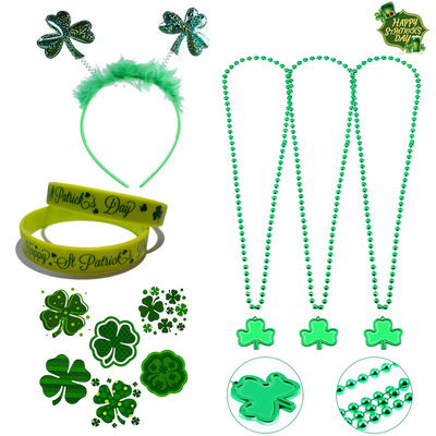 Irish Festival Carnival Party Green Clover Feather Headband