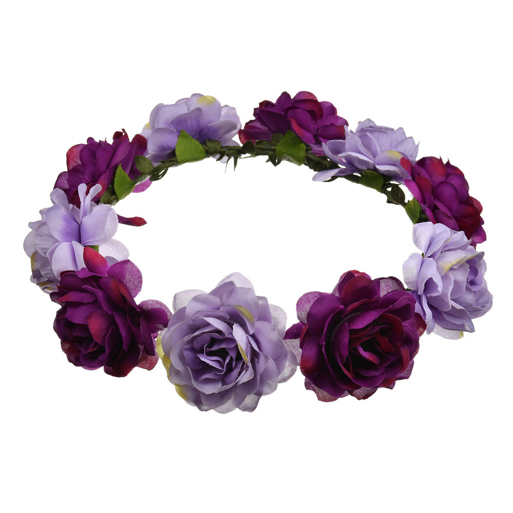 Headwear Bohemian Beach Rose Blossoms Hairband Bridal Wreat