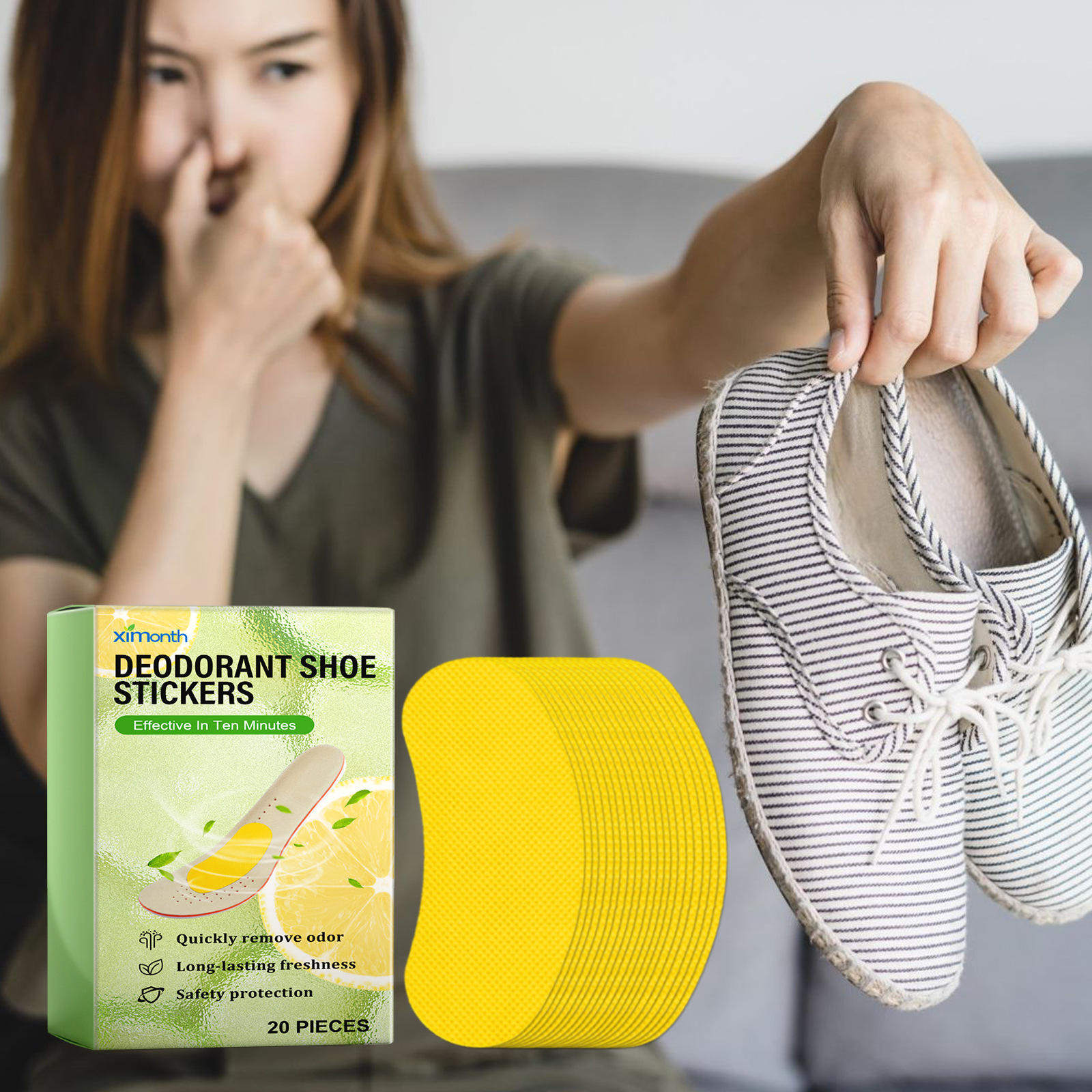 Ximonth deodorizing shoe stickers with plant ingredients, f
