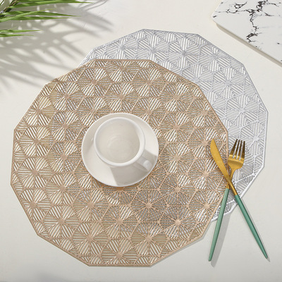 Wind polygon hot stamping placemat PVC hollow triangular pr