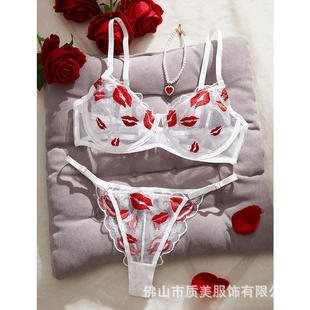 Y French style Embroidered Underwear Women's Big Chest Show