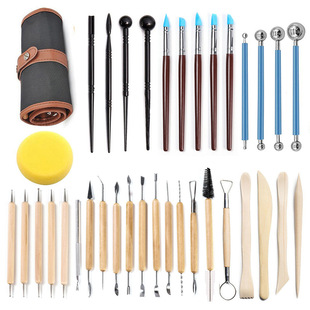 36 piece set of pottery tools, pill stick, clay sculpture c