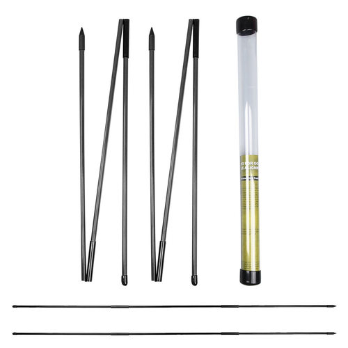 Golf direction indicator stick, three section folding bench