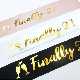 Champagne colored birthday shoulder strap finally21 birthda