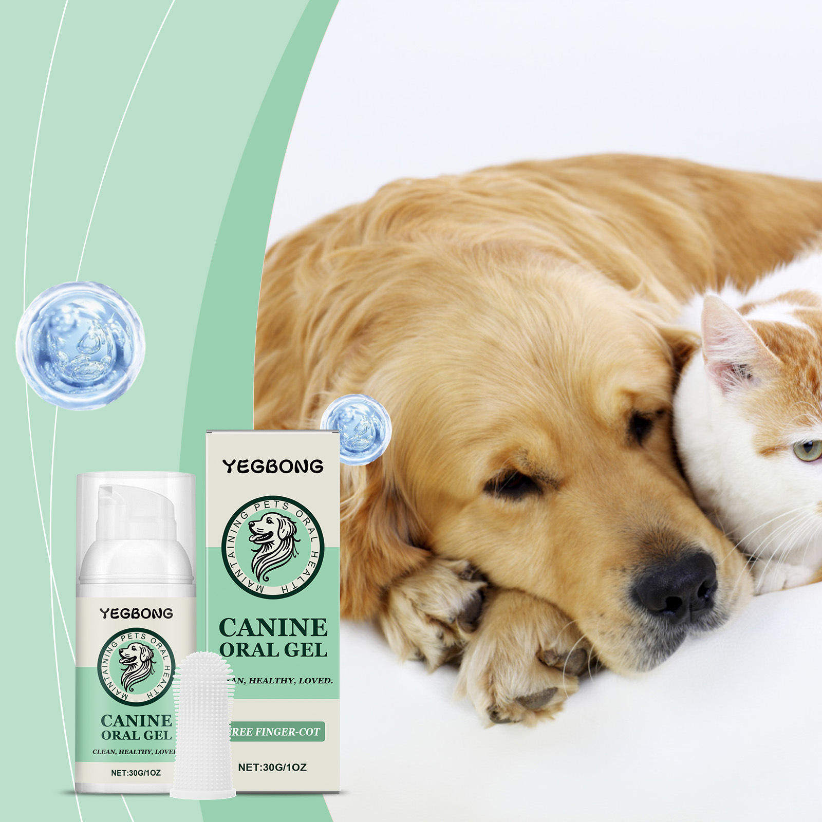 YEGBONG Pet Oral Care Cleaning gel Gently Clean Dog's Mouth
