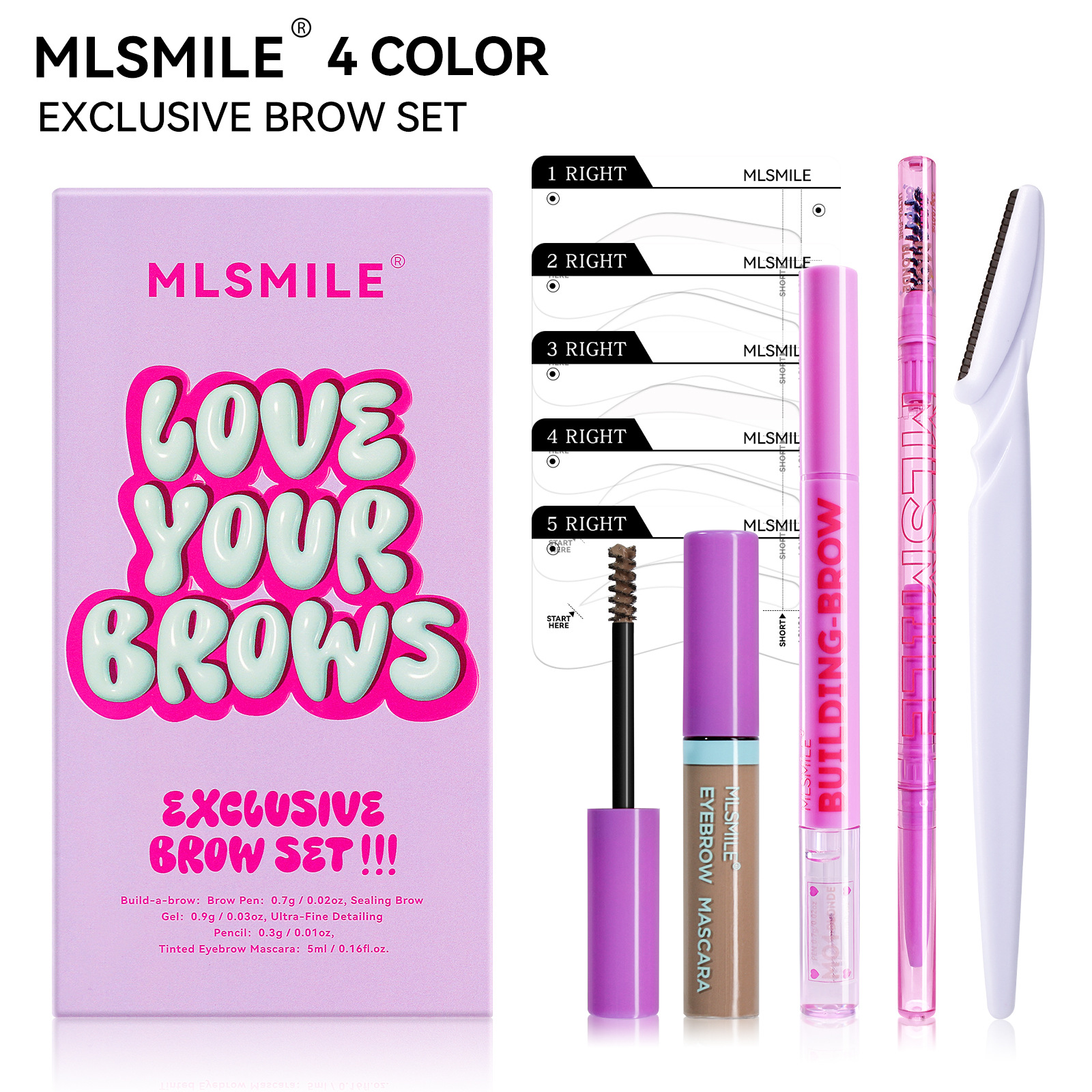 Eyebrow makeup 5-piece combination set, eyebrow trimmer, ey