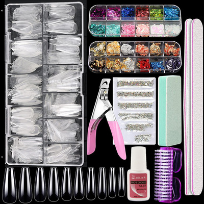 Nail art nail plate set 500 trapezoidal nail plates, straig