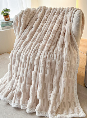 2024 imitation fur rabbit plush blanket, bamboo wool blanke