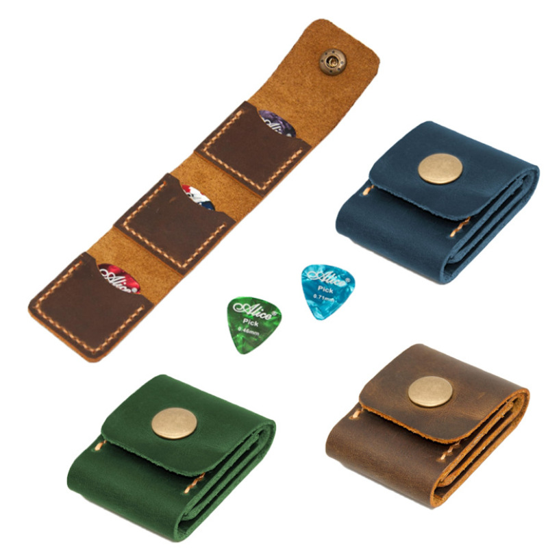 Same PU leather guitar plucking case with three guitar pluc