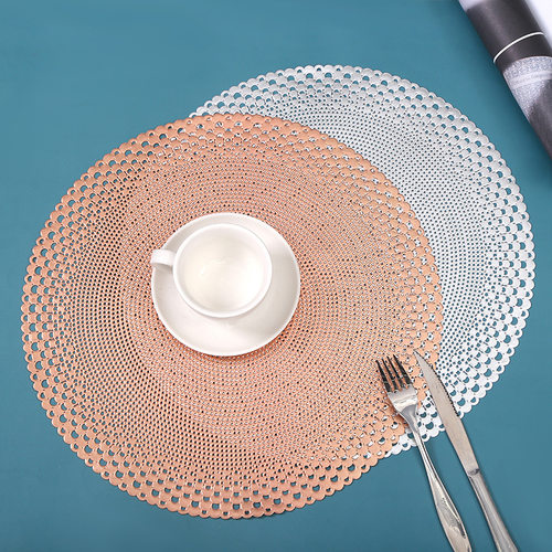 Round hollow dining mat for home afternoon tea, anti slip c