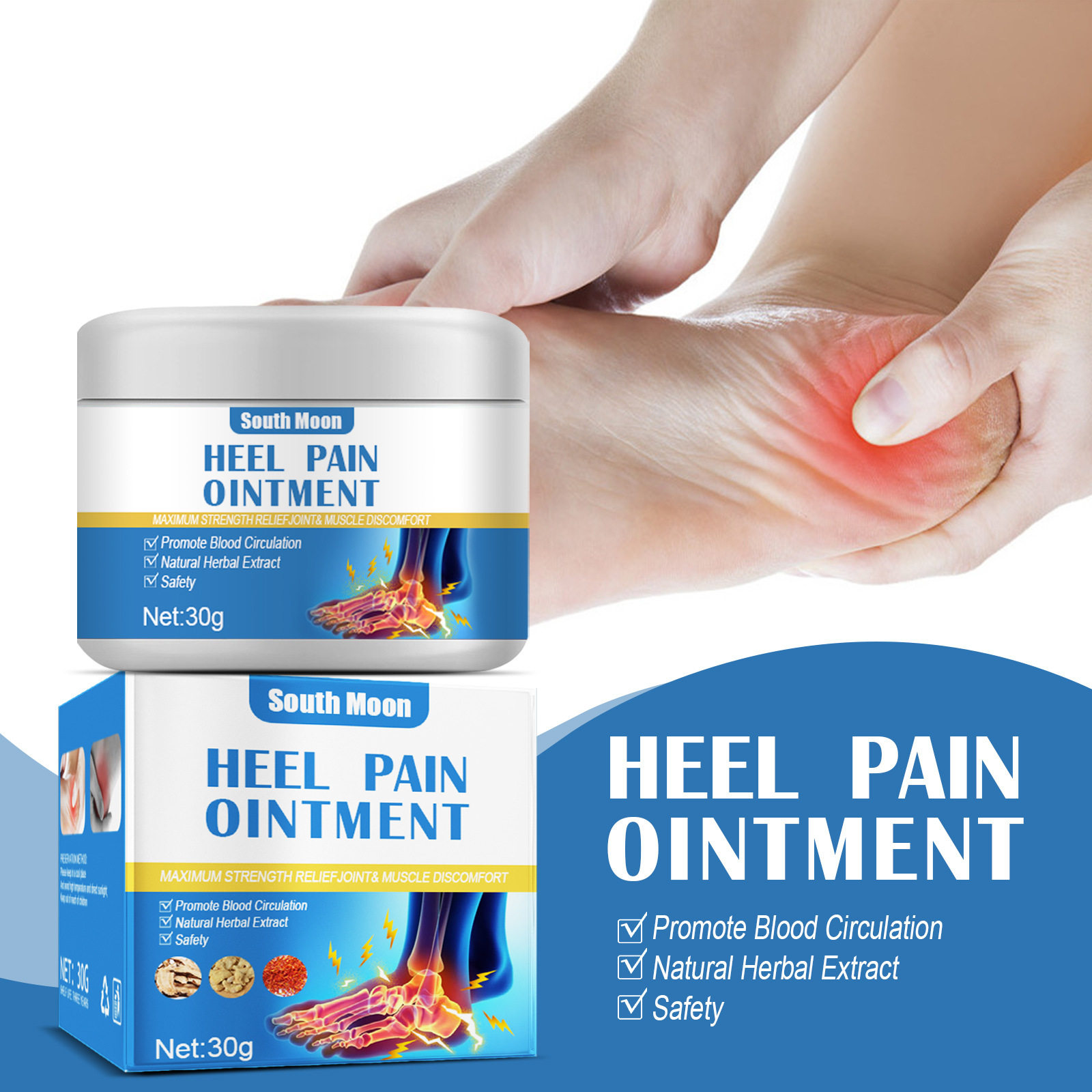 Heel pain cream relieves joint, toe, heel bone spur pain cr图片