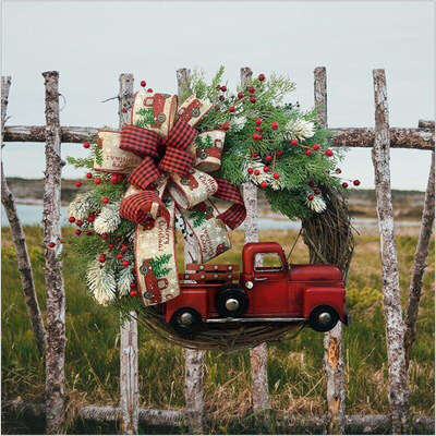 New Red Truck Christmas Wreath Farmhouse Red Truck Wreath C